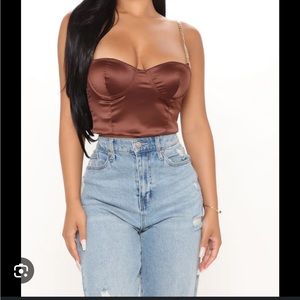 Fashion Nova You Crop Top - Brown S